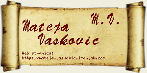 Mateja Vasković vizit kartica